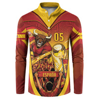 Custom Spain Football Button Sweatshirt Raging Bull Golden Trophy Fans Banner