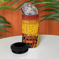 Custom Spain Football 4 in 1 Can Cooler Tumbler Raging Bull Golden Trophy Fans Banner