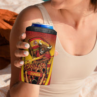 Custom Spain Football 4 in 1 Can Cooler Tumbler Raging Bull Golden Trophy Fans Banner