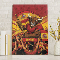 Spain Football Canvas Wall Art Raging Bull Golden Trophy Fans Banner