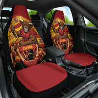 Spain Football Car Seat Cover Raging Bull Golden Trophy Fans Banner