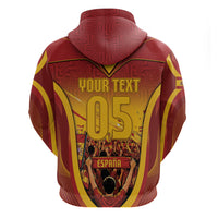 Custom Spain Football Hoodie Raging Bull Golden Trophy Fans Banner