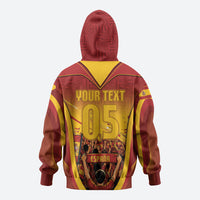 Custom Spain Football Hoodie Raging Bull Golden Trophy Fans Banner