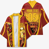 Custom Spain Football Kimono Raging Bull Golden Trophy Fans Banner
