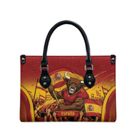Spain Football Leather Bag Raging Bull Golden Trophy Fans Banner