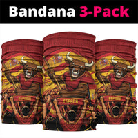 Spain Football Neck Gaiter Raging Bull Golden Trophy Fans Banner