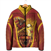 Custom Spain Football Padded Jacket Raging Bull Golden Trophy Fans Banner