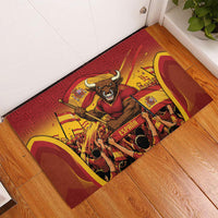 Spain Football Rubber Doormat Raging Bull Golden Trophy Fans Banner
