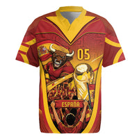 Custom Spain Football Rugby Jersey Raging Bull Golden Trophy Fans Banner