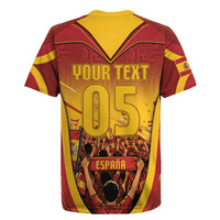 Custom Spain Football Rugby Jersey Raging Bull Golden Trophy Fans Banner