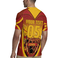 Custom Spain Football Rugby Jersey Raging Bull Golden Trophy Fans Banner