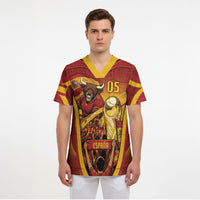 Custom Spain Football Scrub Top Raging Bull Golden Trophy Fans Banner