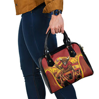 Spain Football Shoulder Handbag Raging Bull Golden Trophy Fans Banner