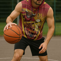 Custom Spain Football Sleeveless Hoodie Raging Bull Golden Trophy Fans Banner
