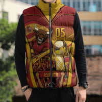 Custom Spain Football Sleeveless Puffer Jacket Raging Bull Golden Trophy Fans Banner