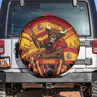 Spain Football Spare Tire Cover Raging Bull Golden Trophy Fans Banner
