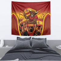 Spain Football Tapestry Raging Bull Golden Trophy Fans Banner