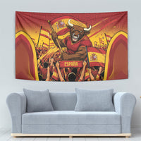 Spain Football Tapestry Raging Bull Golden Trophy Fans Banner
