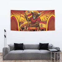 Spain Football Tapestry Raging Bull Golden Trophy Fans Banner