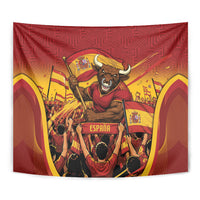 Spain Football Tapestry Raging Bull Golden Trophy Fans Banner