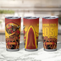 Custom Spain Football Tumbler Cup Raging Bull Golden Trophy Fans Banner