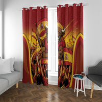 Spain Football Window Curtain Raging Bull Golden Trophy Fans Banner