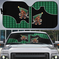 Western Yoke Auto Sun Shade Bigfoot Xmas Cowboy Style - Wonder Print Shop