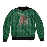 Western Yoke Bomber Jacket Bigfoot Xmas Cowboy Style - Wonder Print Shop