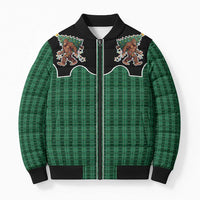 Western Yoke Bomber Puffer Jacket Bigfoot Xmas Cowboy Style - Wonder Print Shop