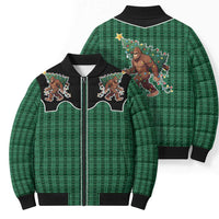 Western Yoke Bomber Puffer Jacket Bigfoot Xmas Cowboy Style - Wonder Print Shop