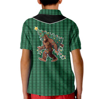 Western Yoke Kid Polo Shirt Bigfoot Xmas Cowboy Style - Wonder Print Shop