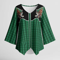 Western Yoke Kimono Sleeve Blouse Bigfoot Xmas Cowboy Style - Wonder Print Shop