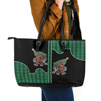 Western Yoke Leather Tote Bag Bigfoot Xmas Cowboy Style - Wonder Print Shop