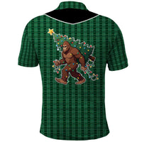 Western Yoke Polo Shirt Bigfoot Xmas Cowboy Style - Wonder Print Shop