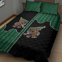 Western Yoke Quilt Bed Set Bigfoot Xmas Cowboy Style - Wonder Print Shop