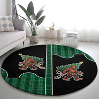 Western Yoke Round Carpet Bigfoot Xmas Cowboy Style - Wonder Print Shop