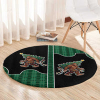 Western Yoke Round Carpet Bigfoot Xmas Cowboy Style - Wonder Print Shop