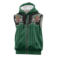 Western Yoke Sleeveless Zip Hoodie Bigfoot Xmas Cowboy Style - Wonder Print Shop