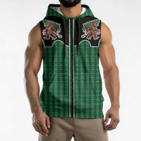 Western Yoke Sleeveless Zip Hoodie Bigfoot Xmas Cowboy Style - Wonder Print Shop