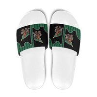 Western Yoke Slide Sandals Bigfoot Xmas Cowboy Style - Wonder Print Shop