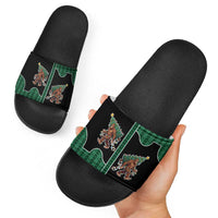 Western Yoke Slide Sandals Bigfoot Xmas Cowboy Style - Wonder Print Shop