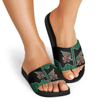 Western Yoke Slide Sandals Bigfoot Xmas Cowboy Style - Wonder Print Shop