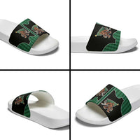 Western Yoke Slide Sandals Bigfoot Xmas Cowboy Style - Wonder Print Shop