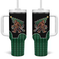 Western Yoke Tumbler With Handle Bigfoot Xmas Cowboy Style - Wonder Print Shop