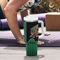 Western Yoke Tumbler With Handle Bigfoot Xmas Cowboy Style - Wonder Print Shop