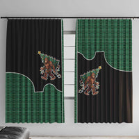 Western Yoke Window Curtain Bigfoot Xmas Cowboy Style - Wonder Print Shop
