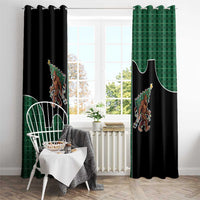 Western Yoke Window Curtain Bigfoot Xmas Cowboy Style - Wonder Print Shop