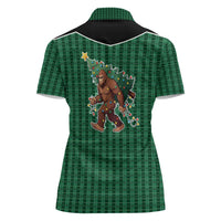 Western Yoke Women Polo Shirt Bigfoot Xmas Cowboy Style - Wonder Print Shop