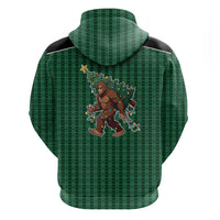 Western Yoke Zip Hoodie Bigfoot Xmas Cowboy Style - Wonder Print Shop