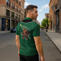 Western Yoke Zipper Polo Shirt Bigfoot Xmas Cowboy Style - Wonder Print Shop